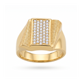 18K Yellow Gold Cubic Zirconia Ring