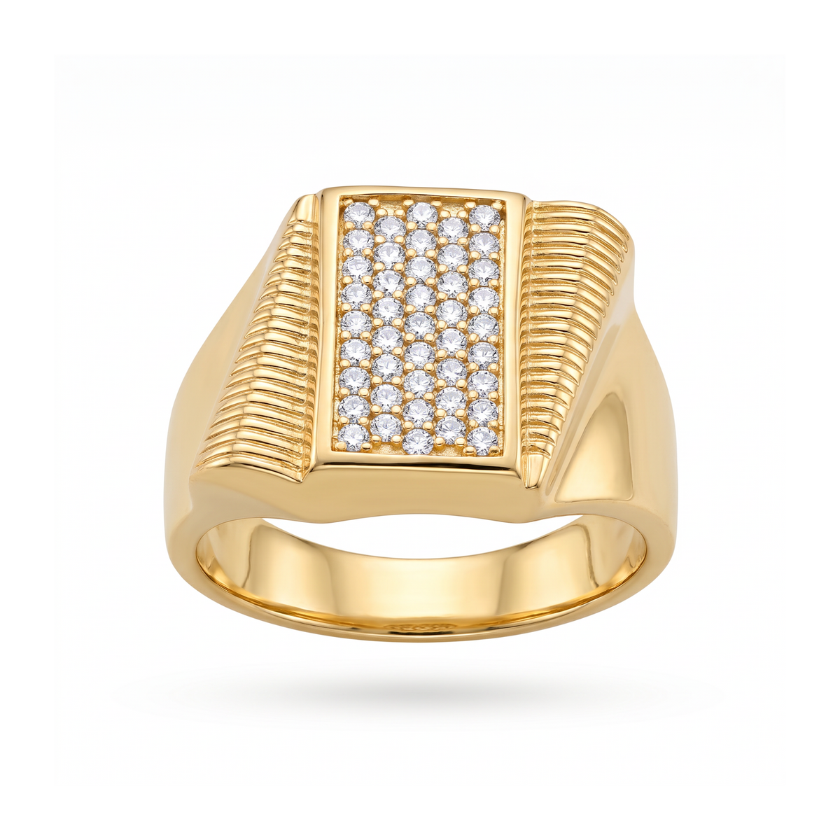 18K Yellow Gold Cubic Zirconia Ring