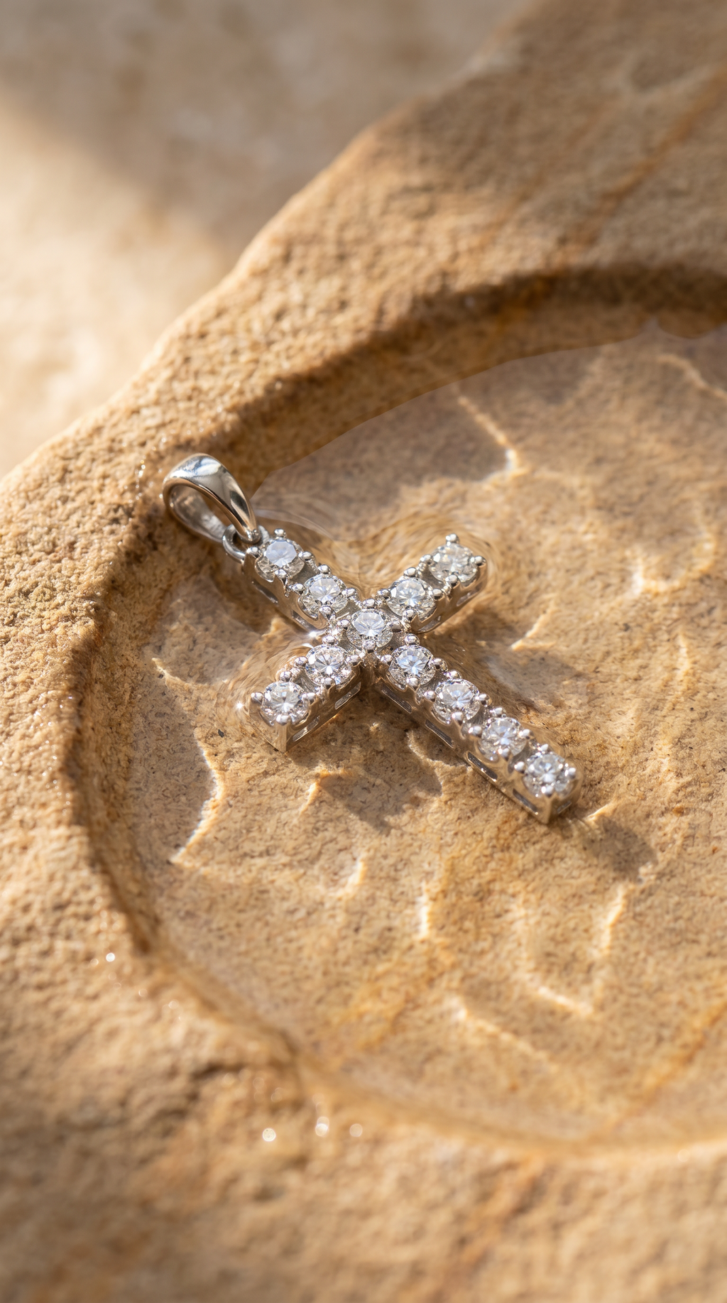 Diamond White Gold Cross Pendant