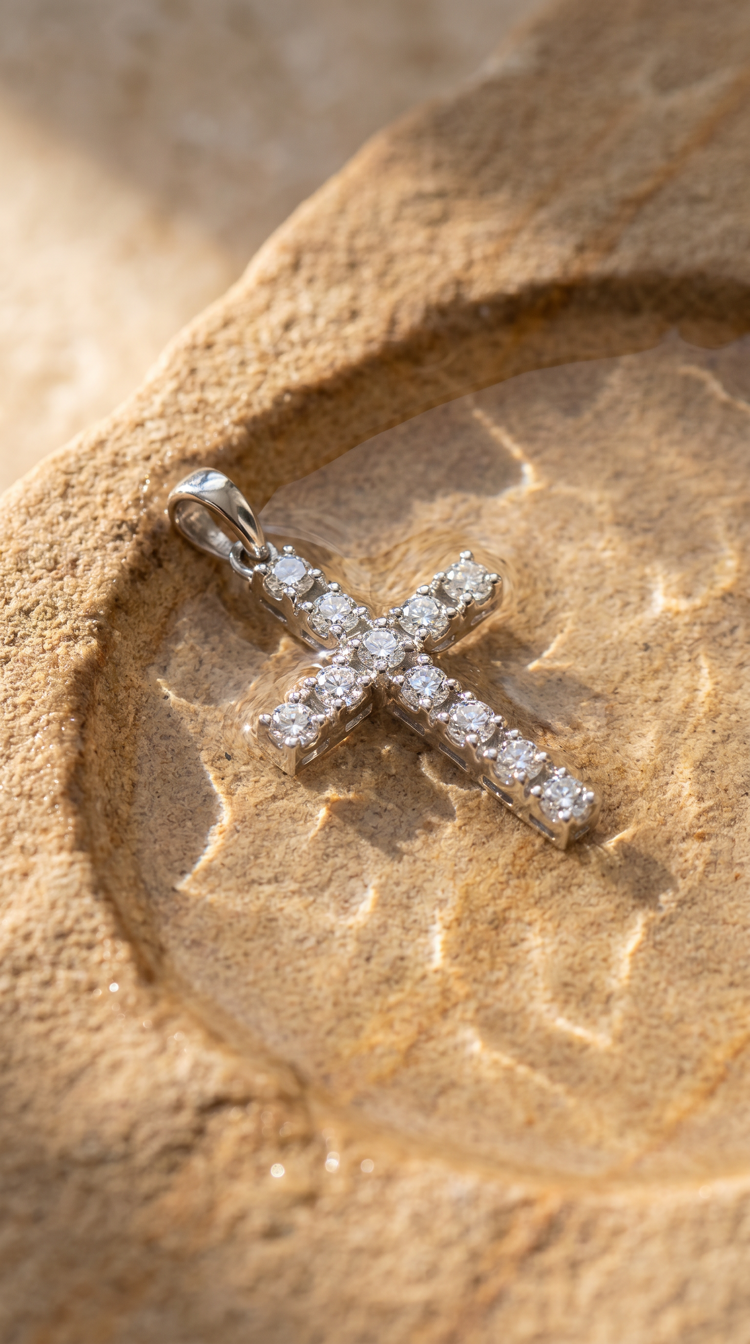 Diamond White Gold Cross Pendant