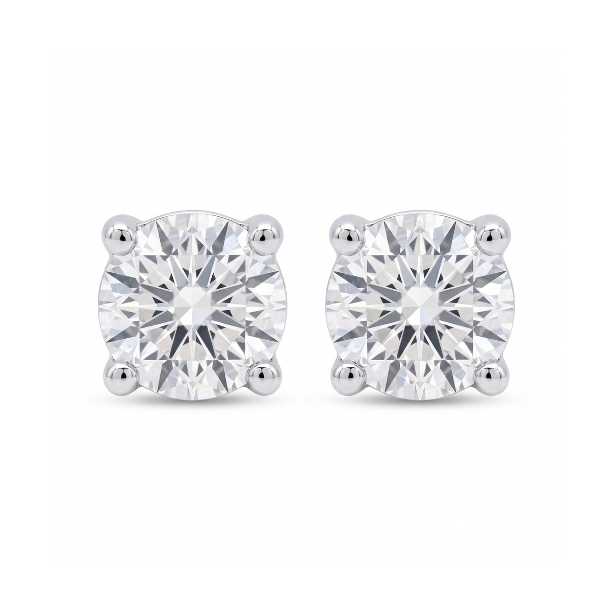 Lab Diamond White Gold 2 ctw Stud Earrings