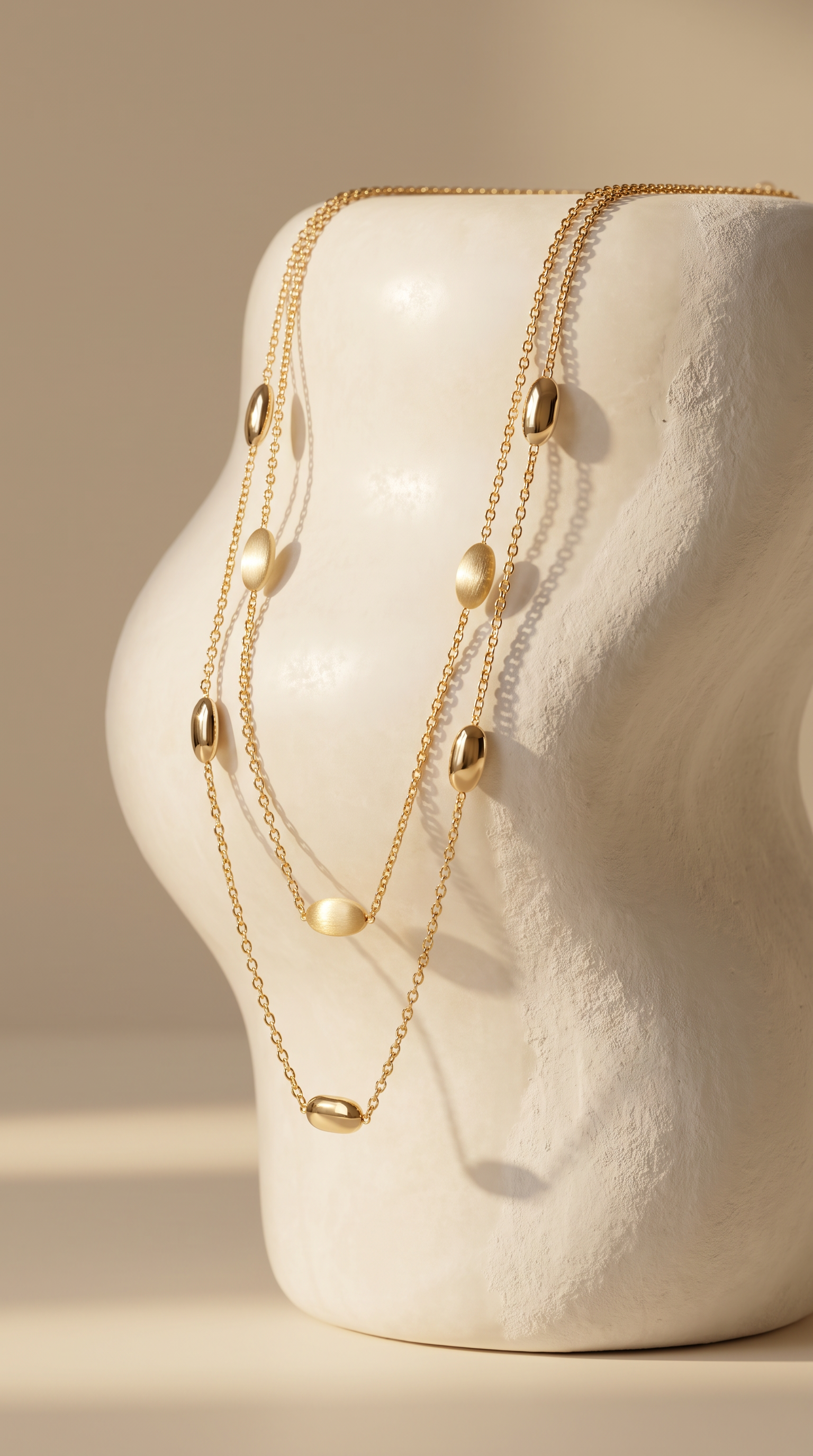 18K Yellow Gold Double Chain Necklace