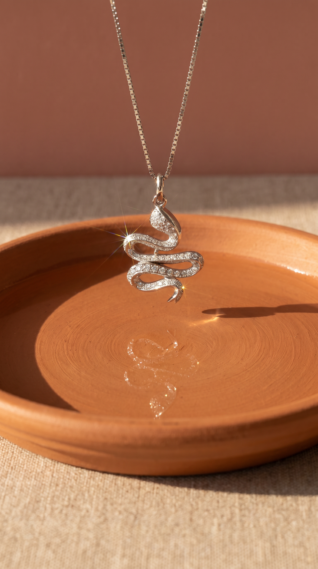 Diamond White Gold Snake Necklace