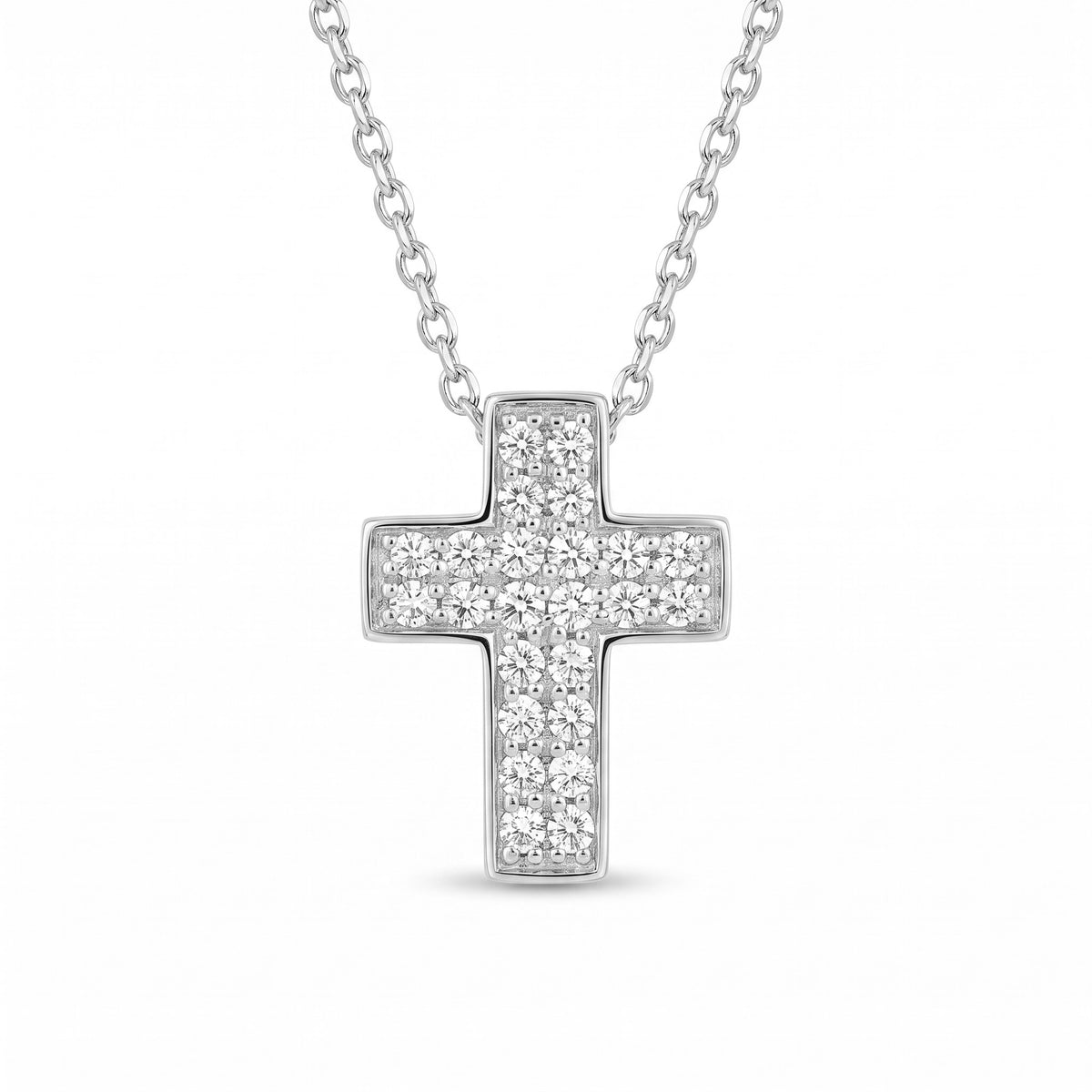 Diamond White Gold Cross Necklace