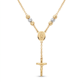 18K Two Tone Rosary Necklace