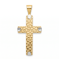 18K Two Tone Gold Cross Pendant