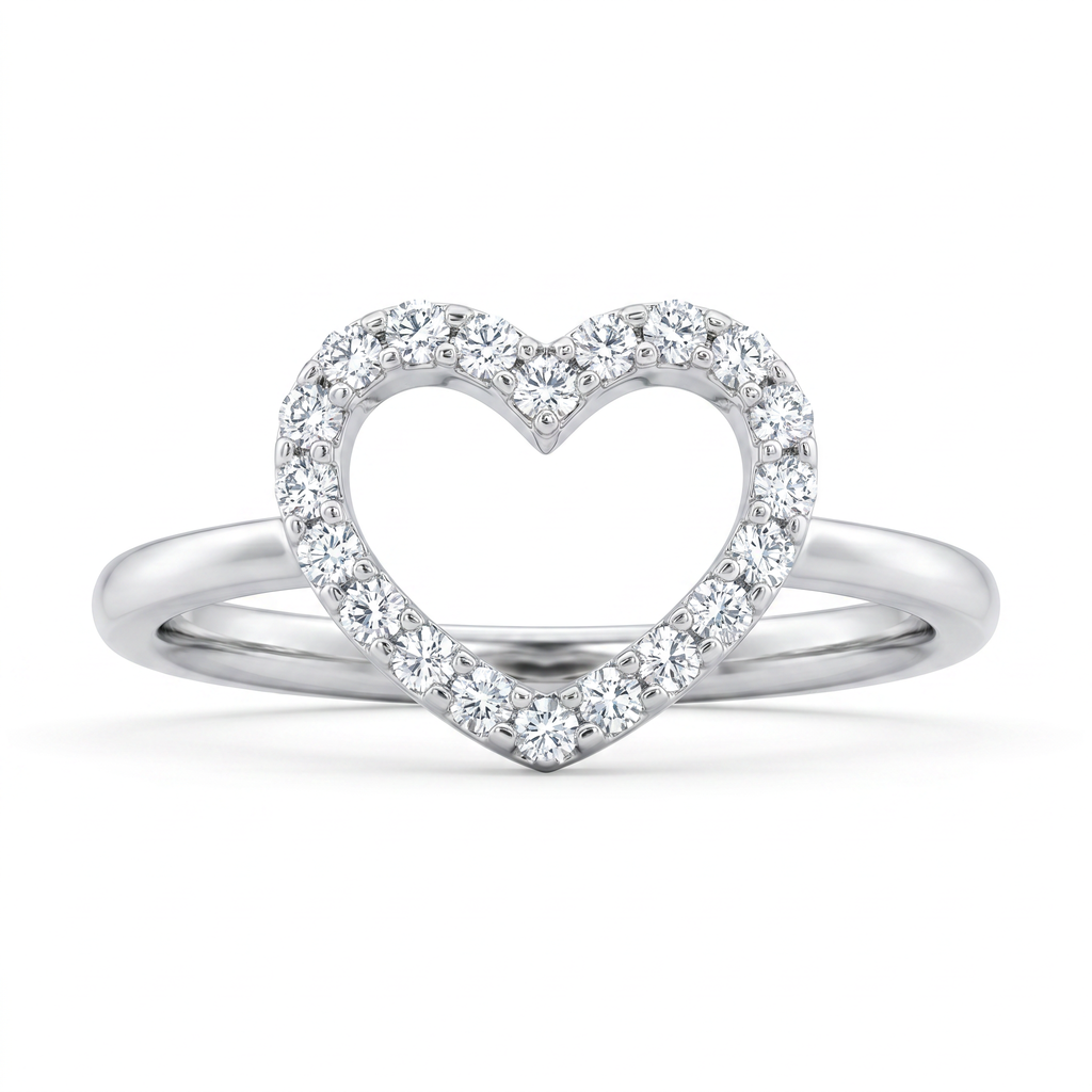 Diamond White Gold Heart Ring