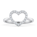 Diamond White Gold Heart Ring