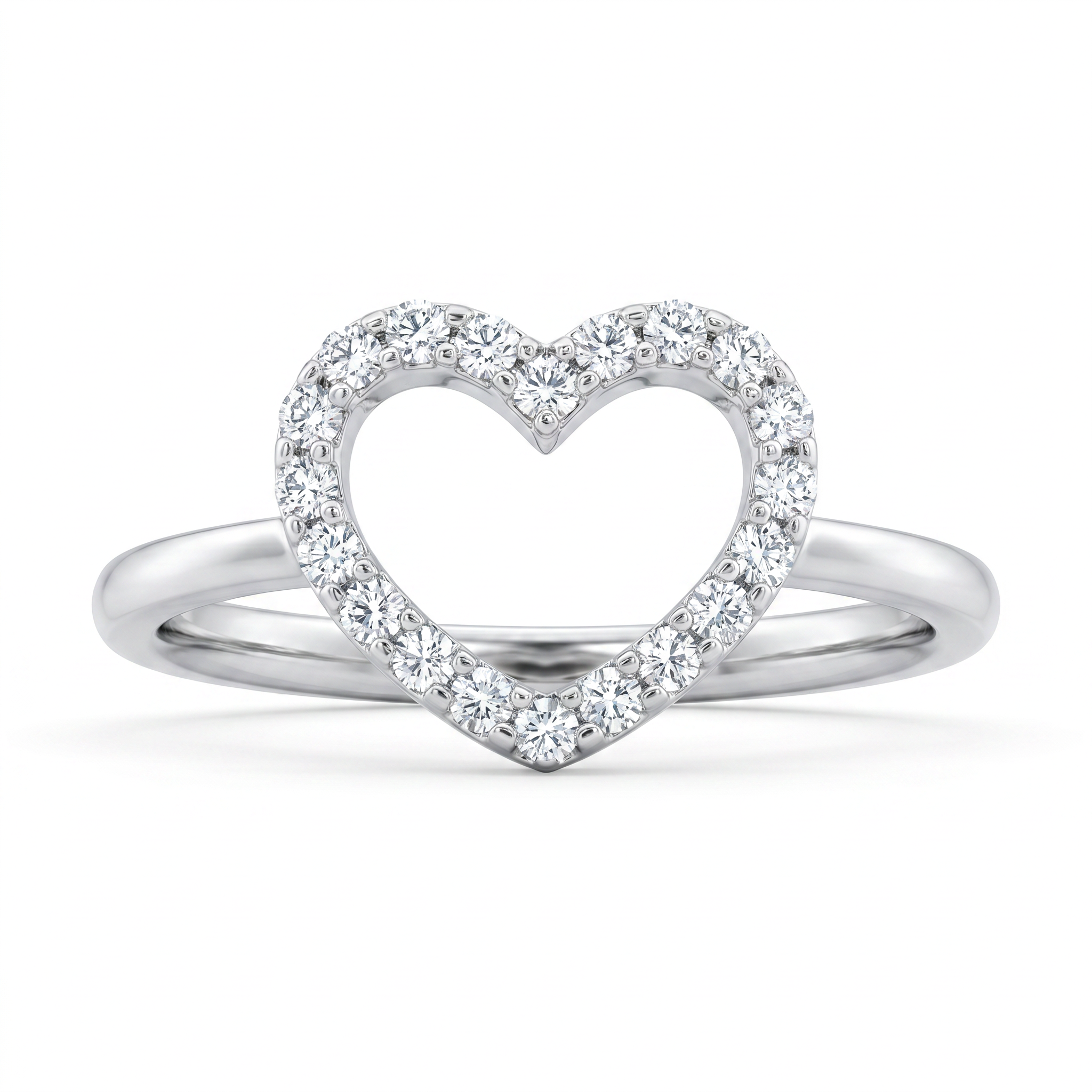Diamond White Gold Heart Ring