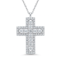 Diamond White Gold Cross Necklace