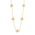 18K Yellow Gold Rose Flower Chain Necklace