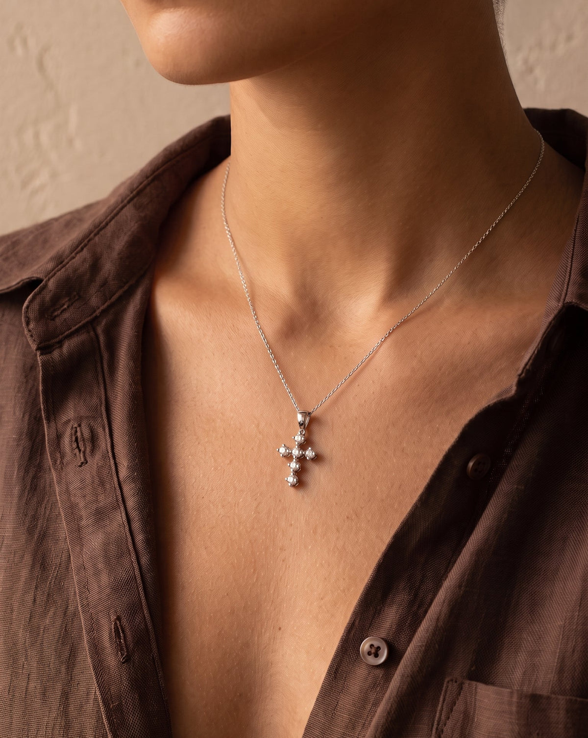 Diamond White Gold Cross Pendant