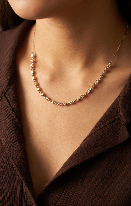 18K Two Tone Gold Necklace