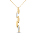 18K Yellow Gold Mother Of Pearl Dangle Chain Necklace