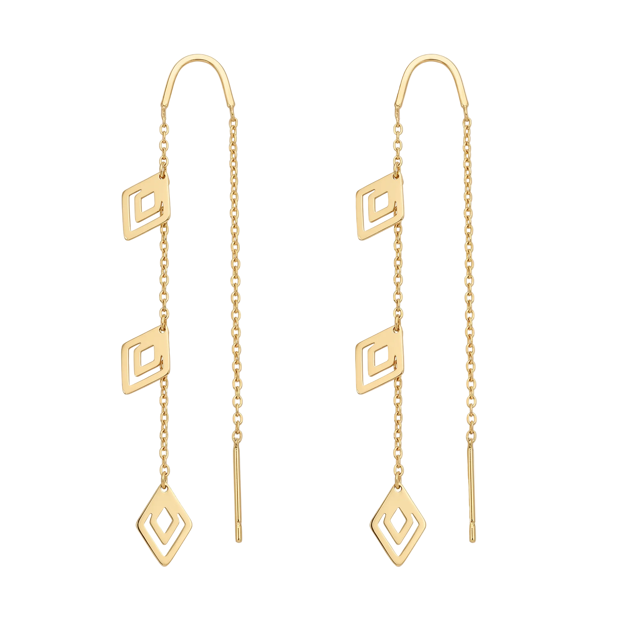 18K Yellow Gold Dangle Earrings