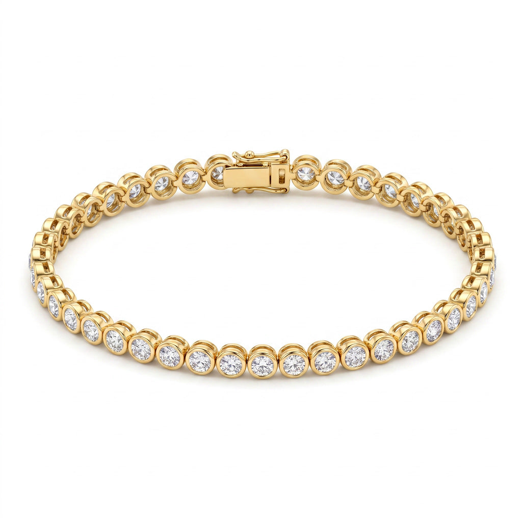 Diamond Yellow Gold Bezel Tennis Bracelet