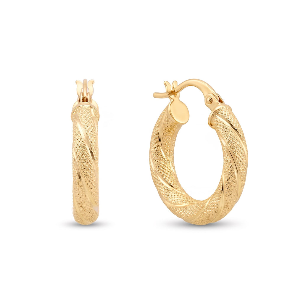 18K Yellow Gold Hoop Earrings