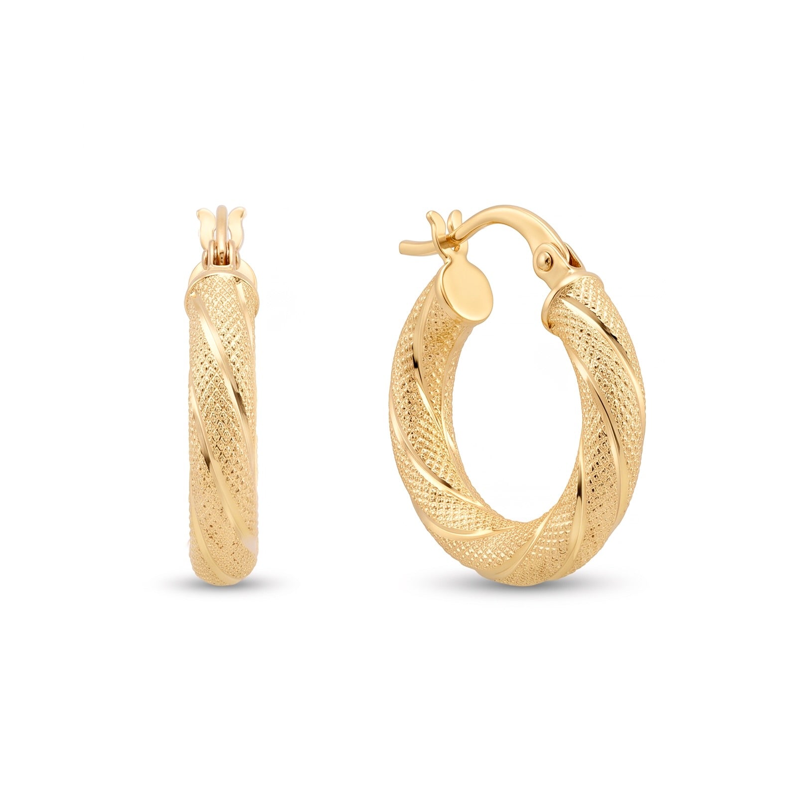 18K Yellow Gold Hoop Earrings