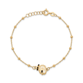 18K Yellow Gold Beaded Enamel Sheep Baby Bracelet