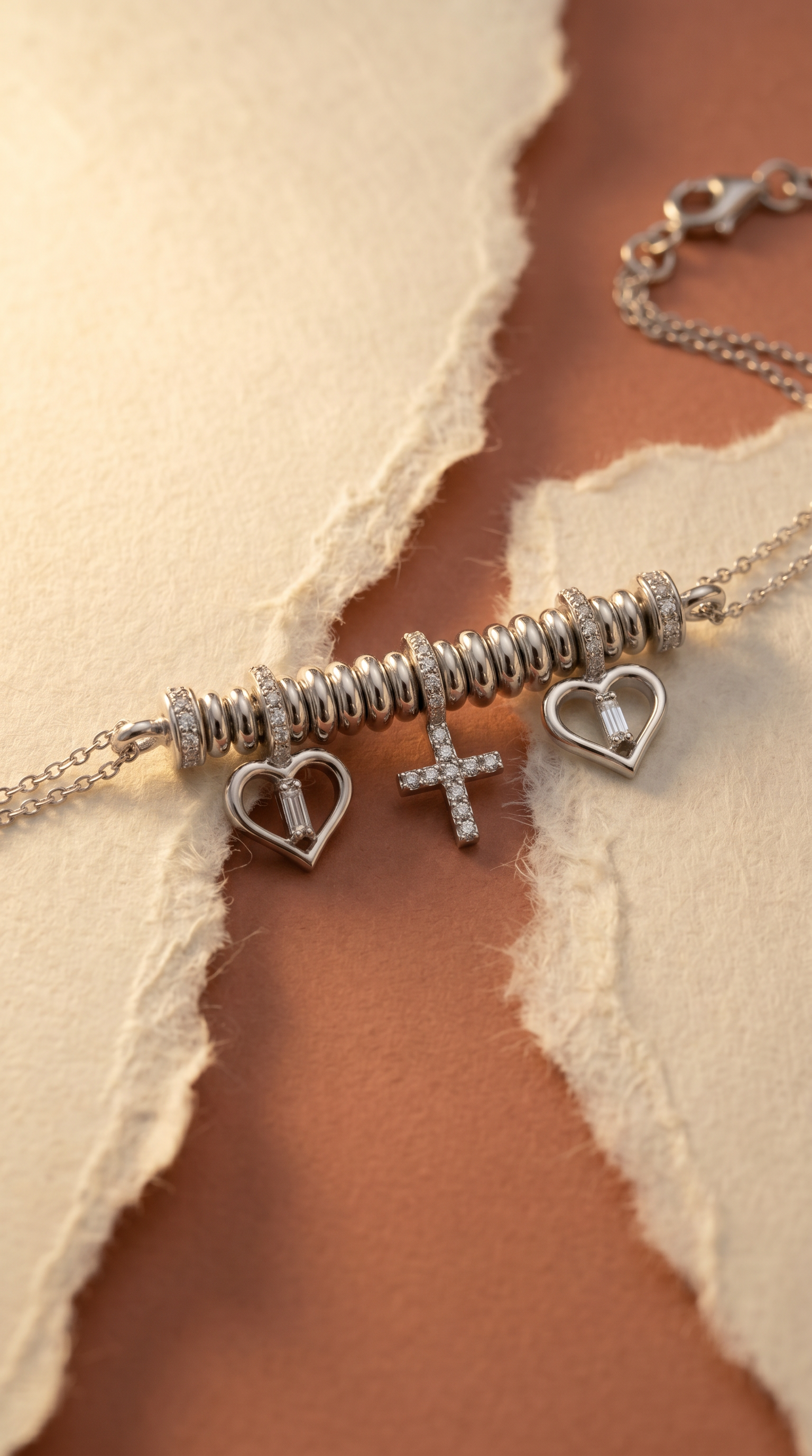 Diamond White Gold Double Chain Bracelet
