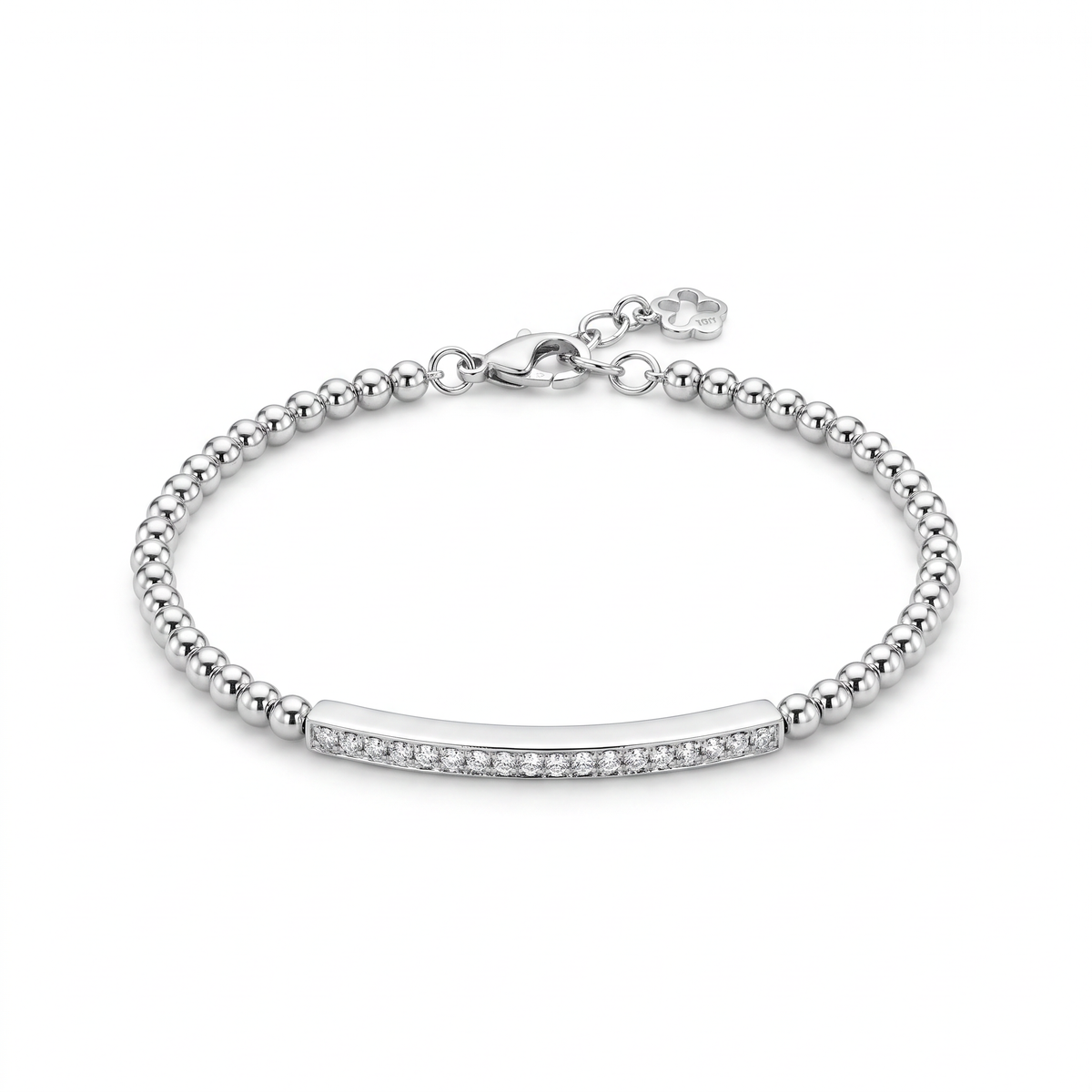 Diamond White Gold Bangle Bracelet