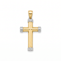 18K Two Tone Gold Cross Pendant