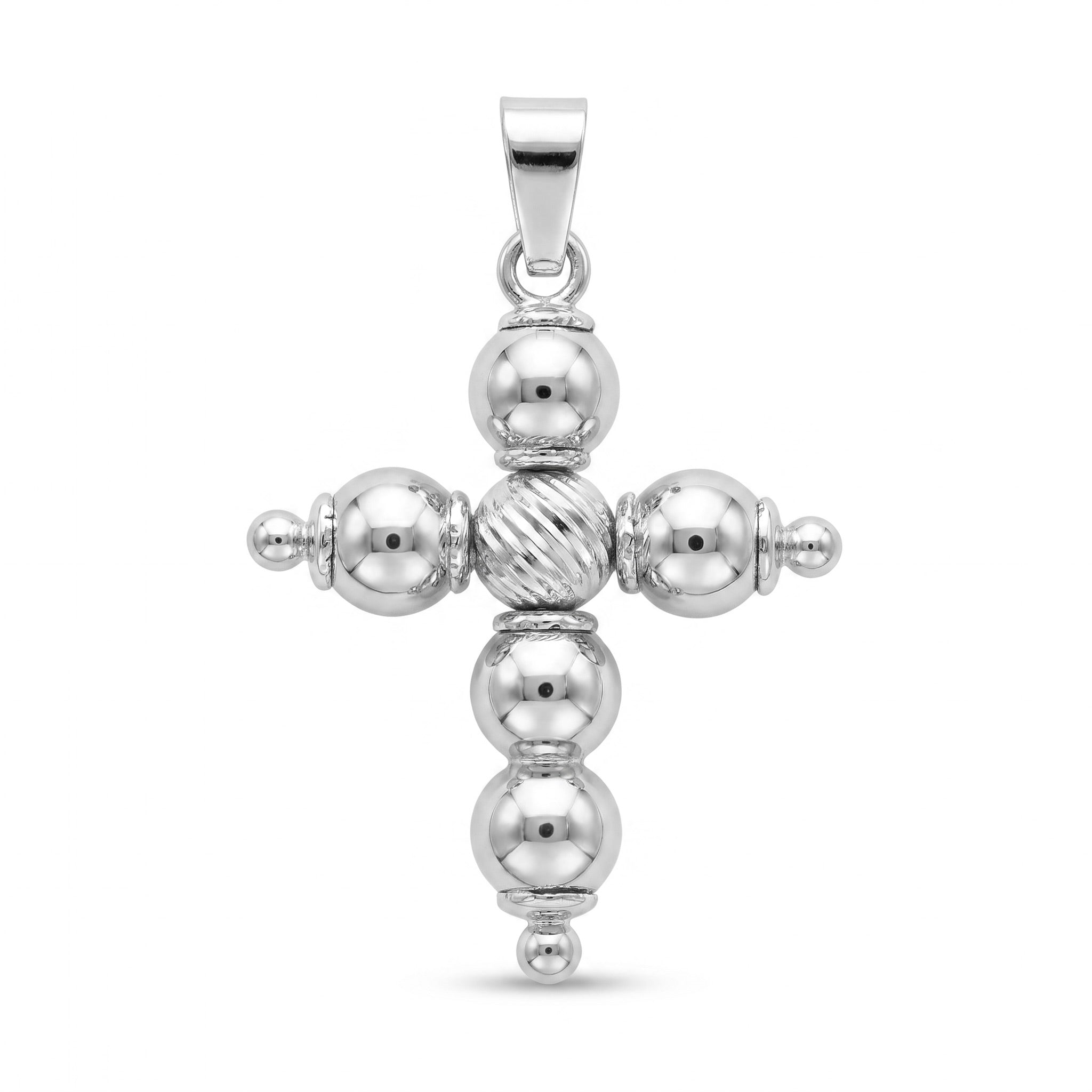 18K White Gold Cross Pendant