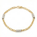 Men 18K Two Tone Gold Chain Bracelet