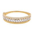 18K Two Tone Gold Cubic Zirconia Bangle Bracelet