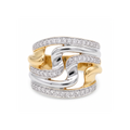18K Two Tone Gold Cubic Zirconia Ring