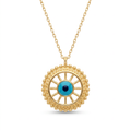 18K Yellow Gold Evil Eye Necklace