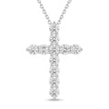 Lab Diamond White Gold Large Cross Necklace