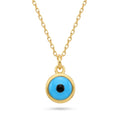 18K Yellow Gold Evil Eye Necklace