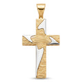 18K Two Tone Gold Cross Pendant