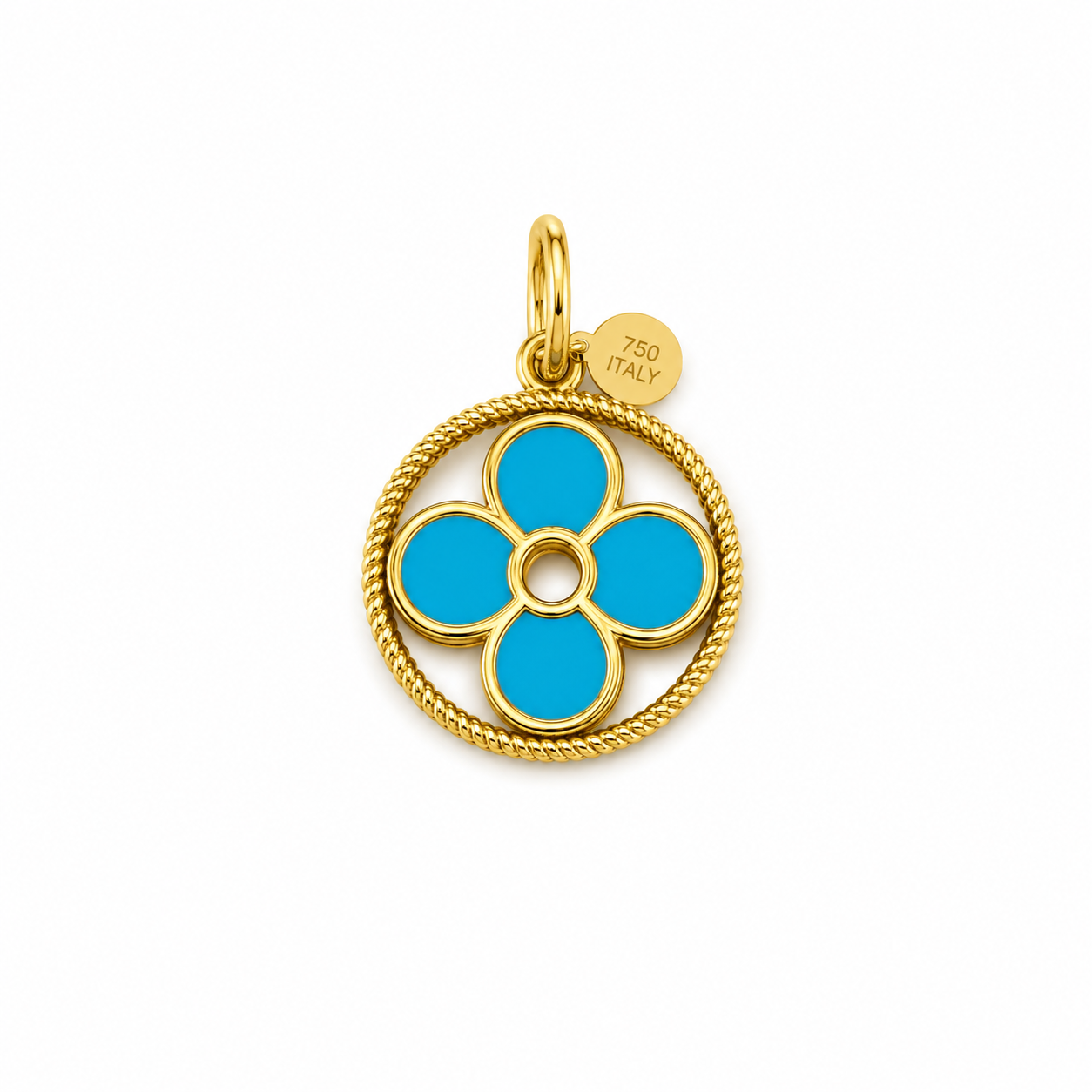 18K Yellow Gold Turquoise Pendant