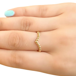 18K Gold Charm Ring Size 8