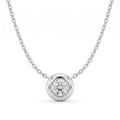 Diamond White Gold Solitare Bezel Necklace
