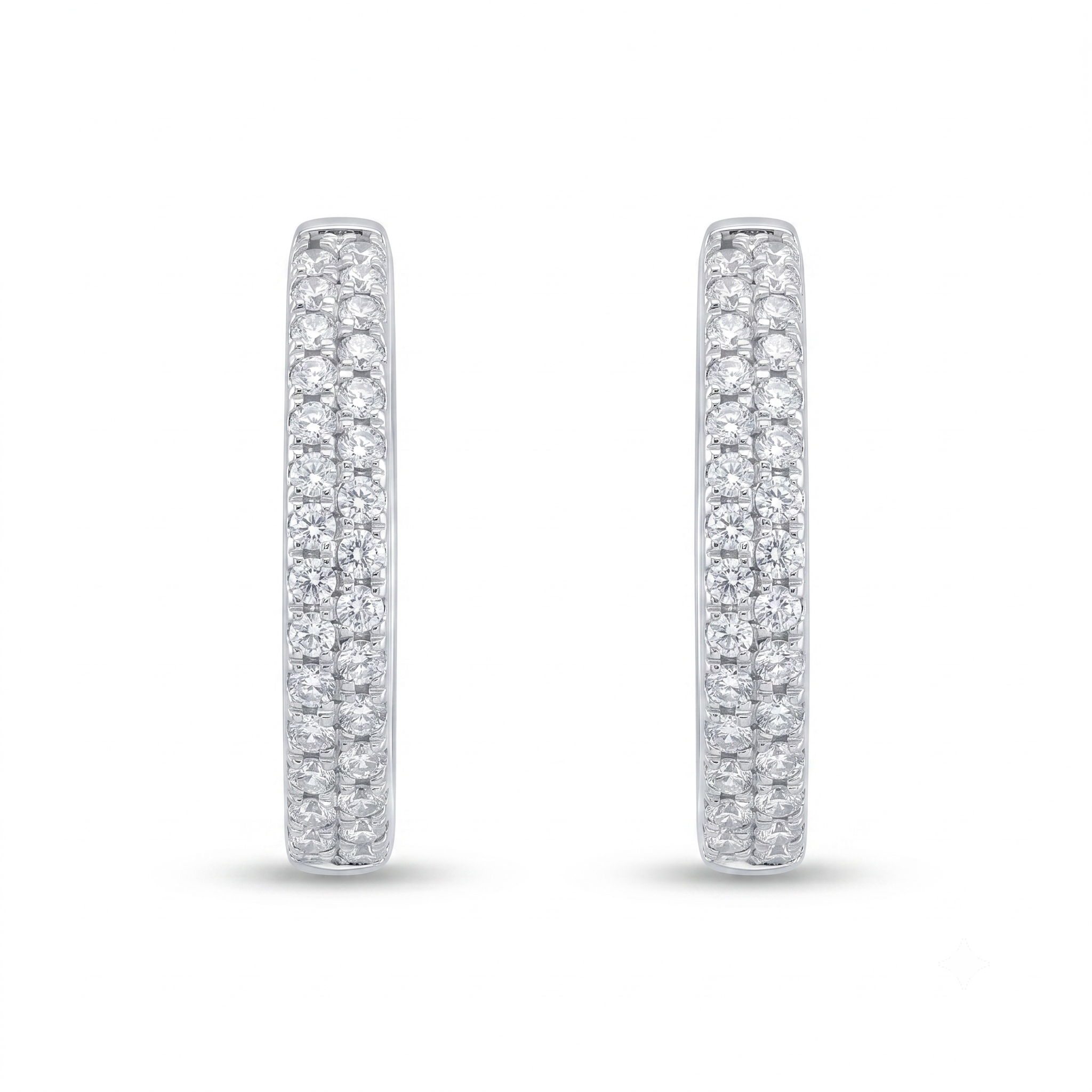 Diamond White Gold Hoop Earrings