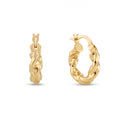 18K Yellow Gold Twisted Circle Hoop Earring