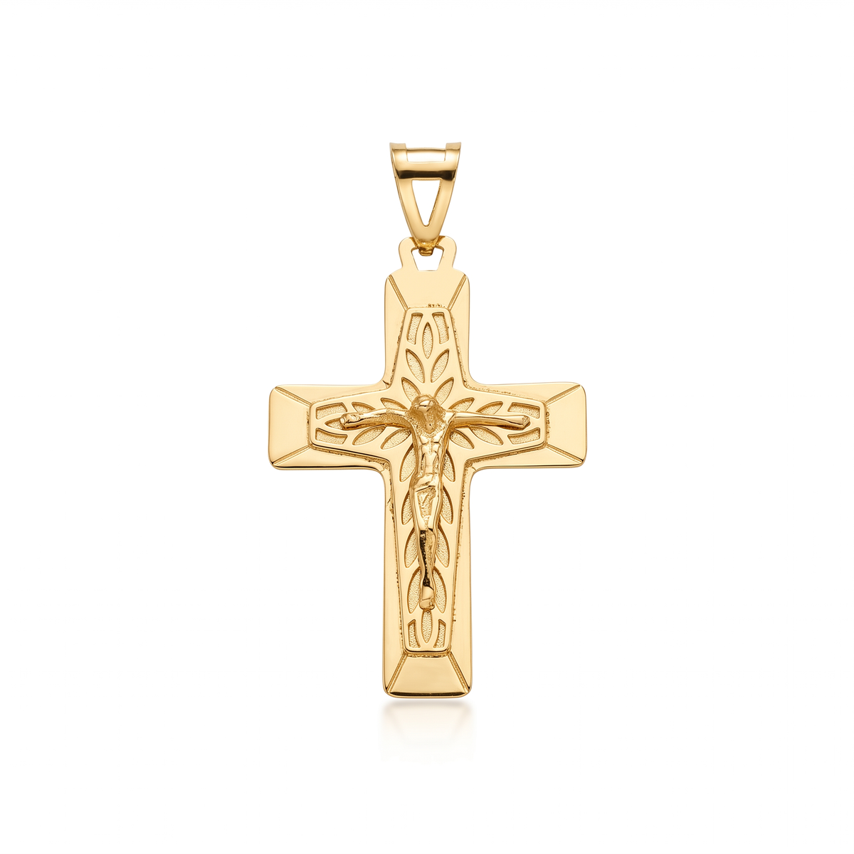 18K Yellow Gold Crucifix Pendant