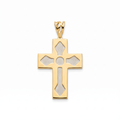 18K Two Tone Gold Cross Pendant