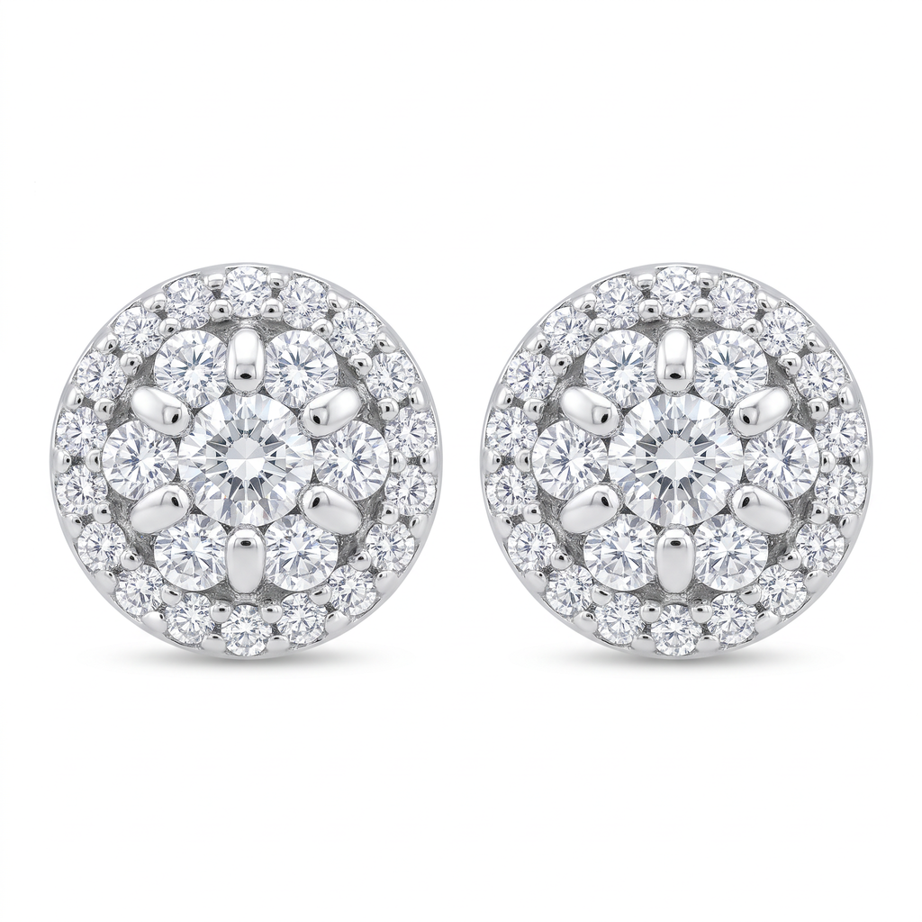 Diamond White Gold Stud Earrings