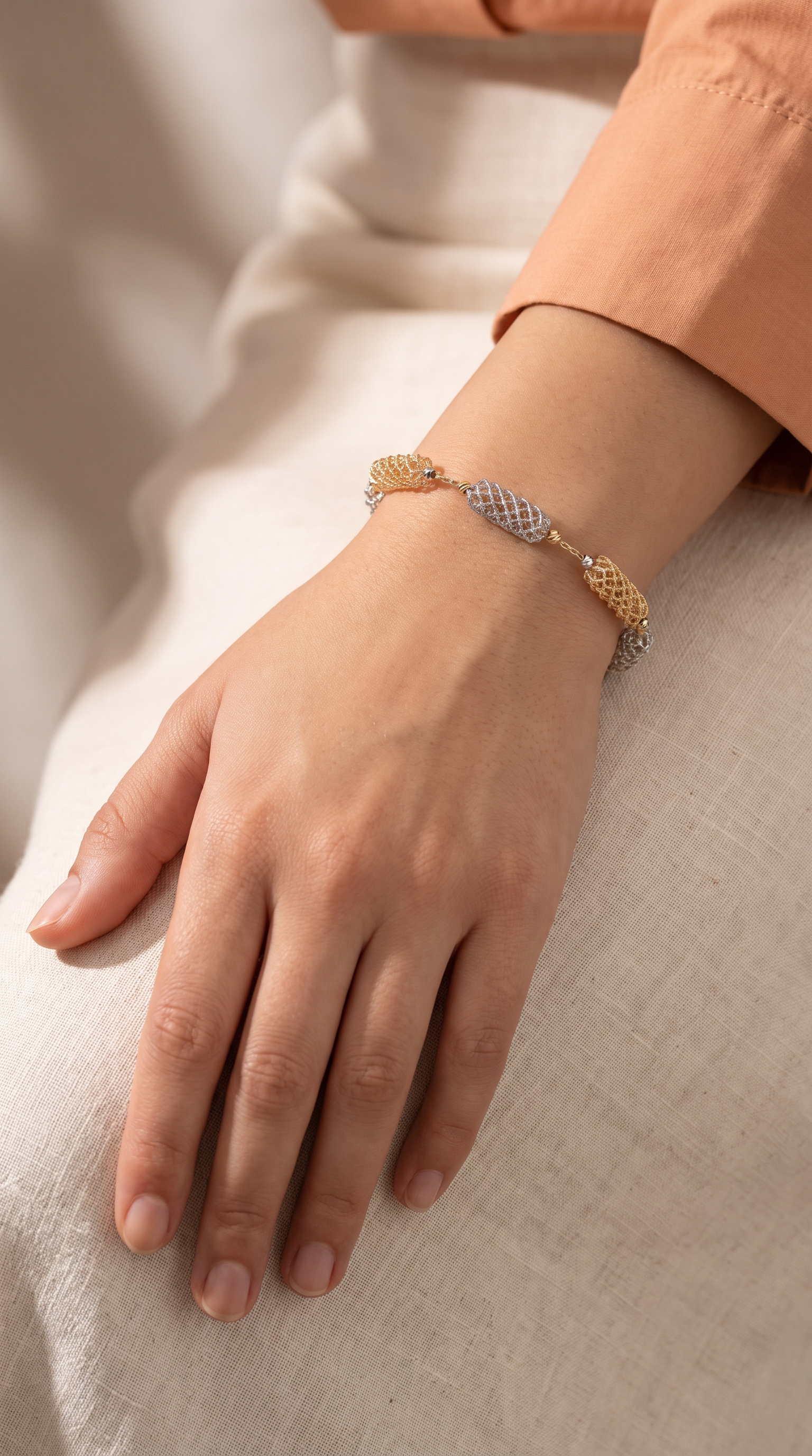 18K Two Tone Gold Bracelet
