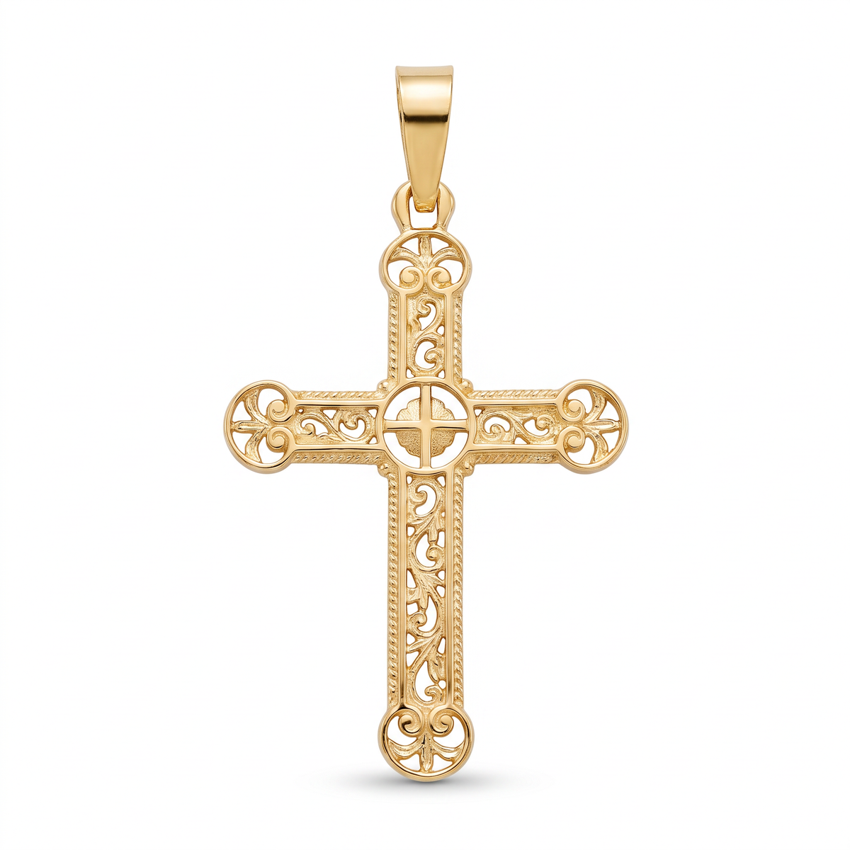 18K Yellow Gold Cross Pendant