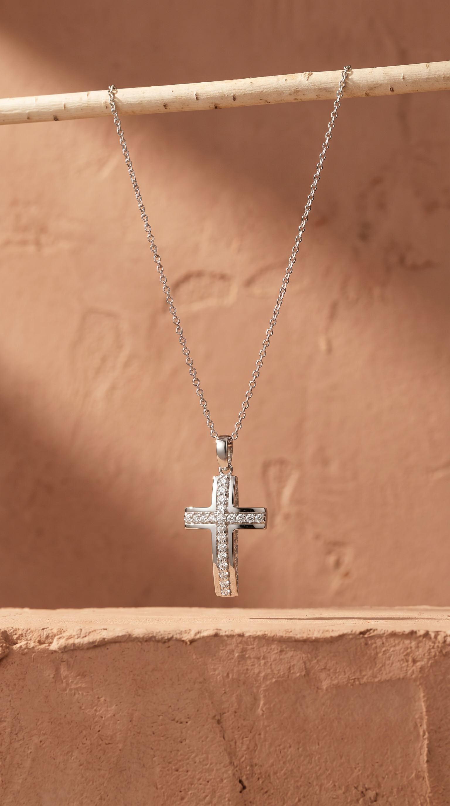 Diamond White Gold Cross Necklace