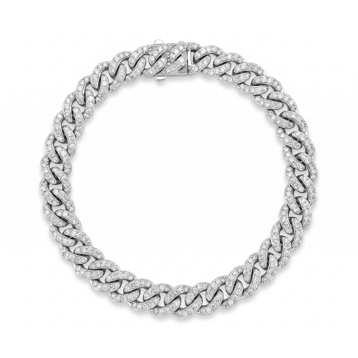 Lab Diamond White Gold Chain Bracelet