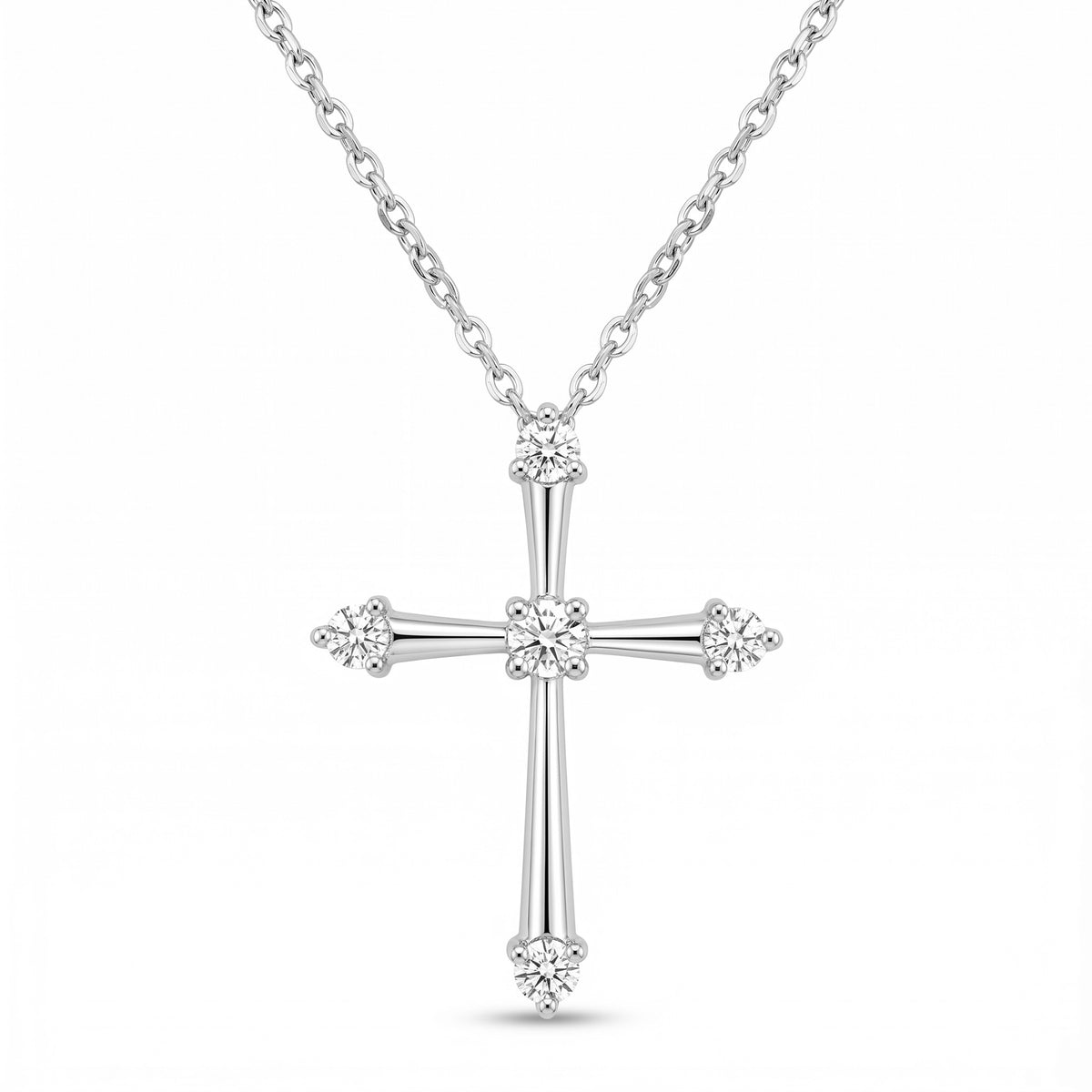Diamond White Gold Cross Necklace