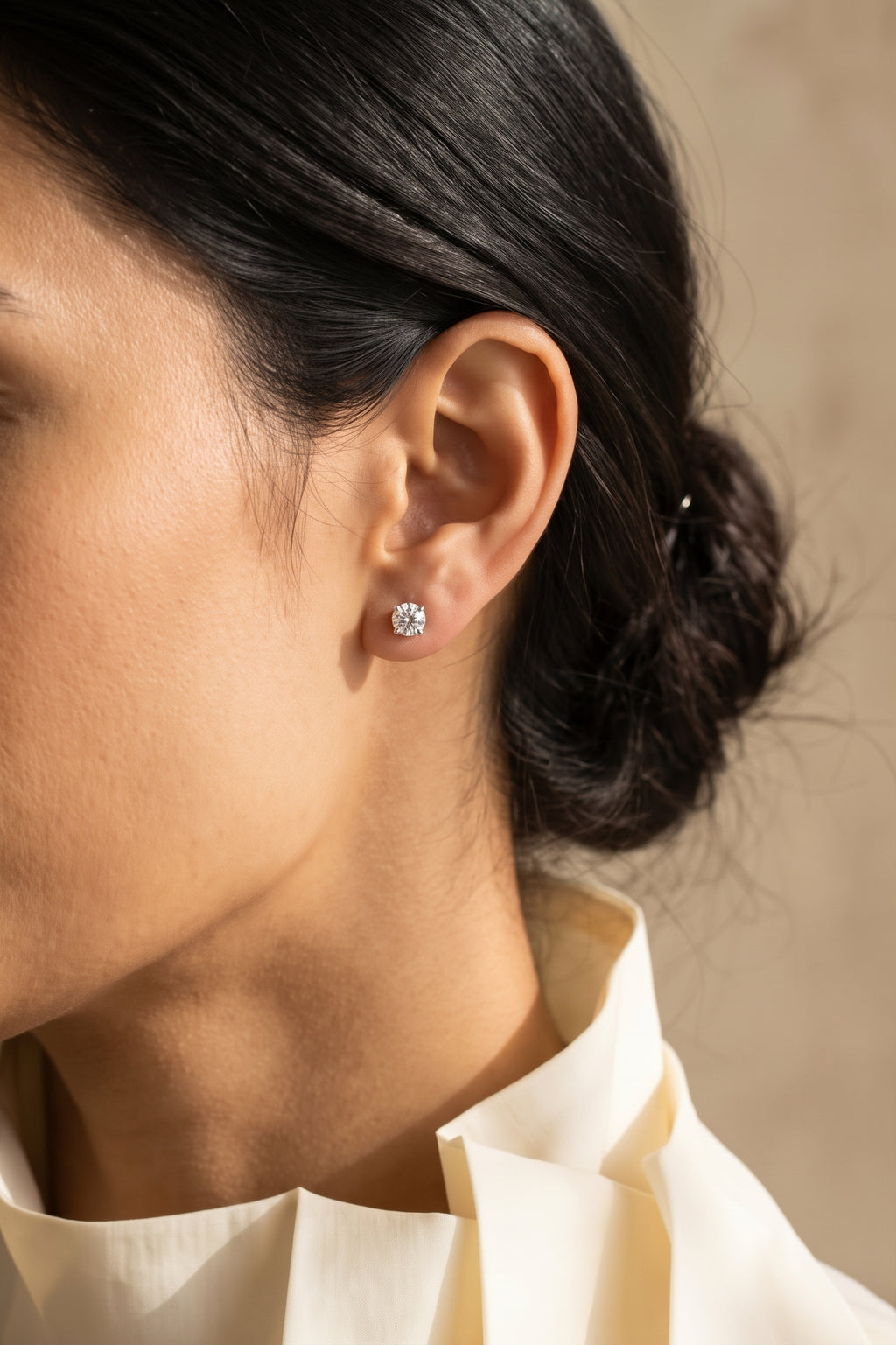 Lab Diamond White Gold Martini Setting 0.76 ctw Stud Earrings