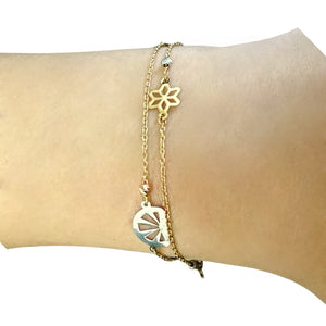 18K Gold Multicolor Chain Bracelet