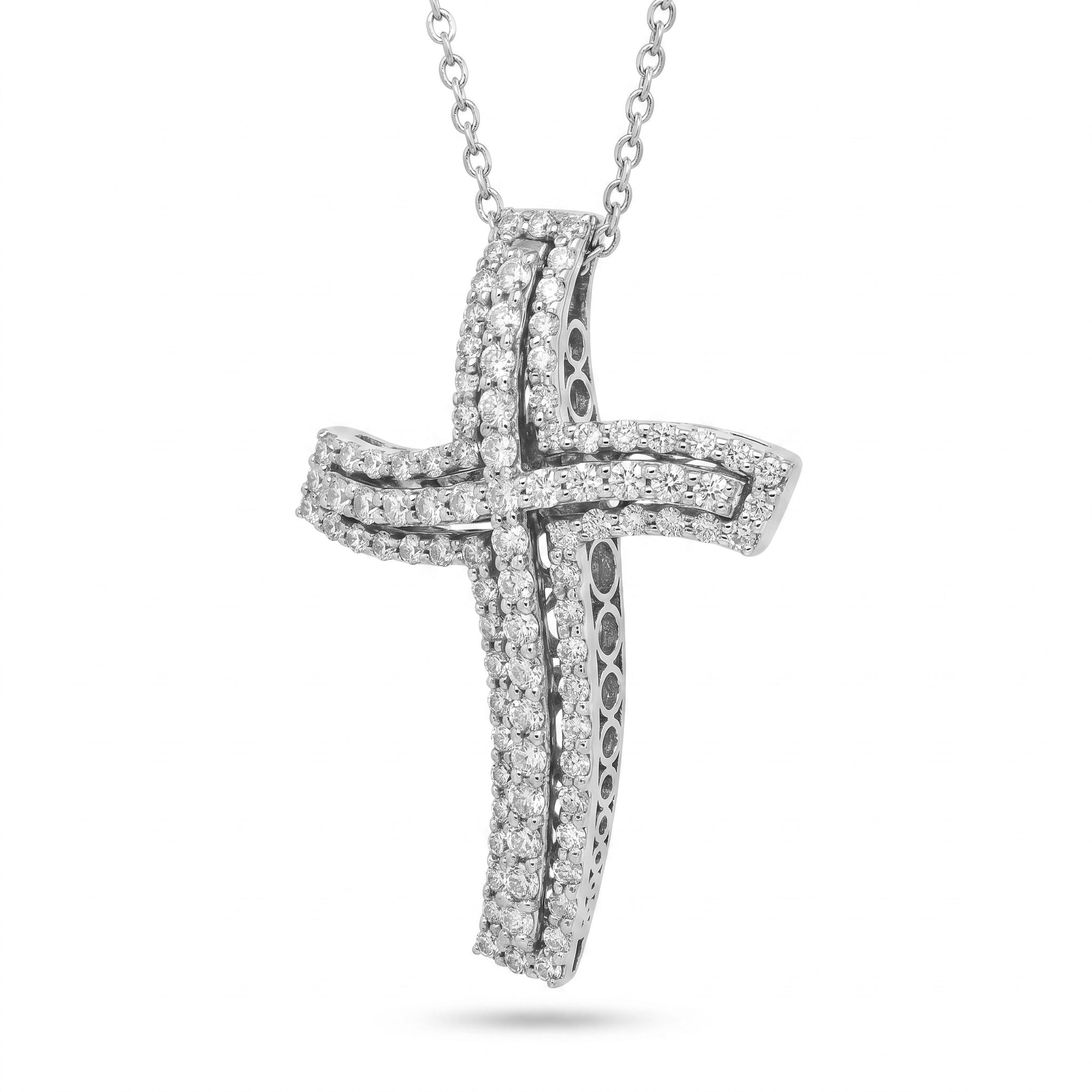 Diamond White Gold Cross Necklace